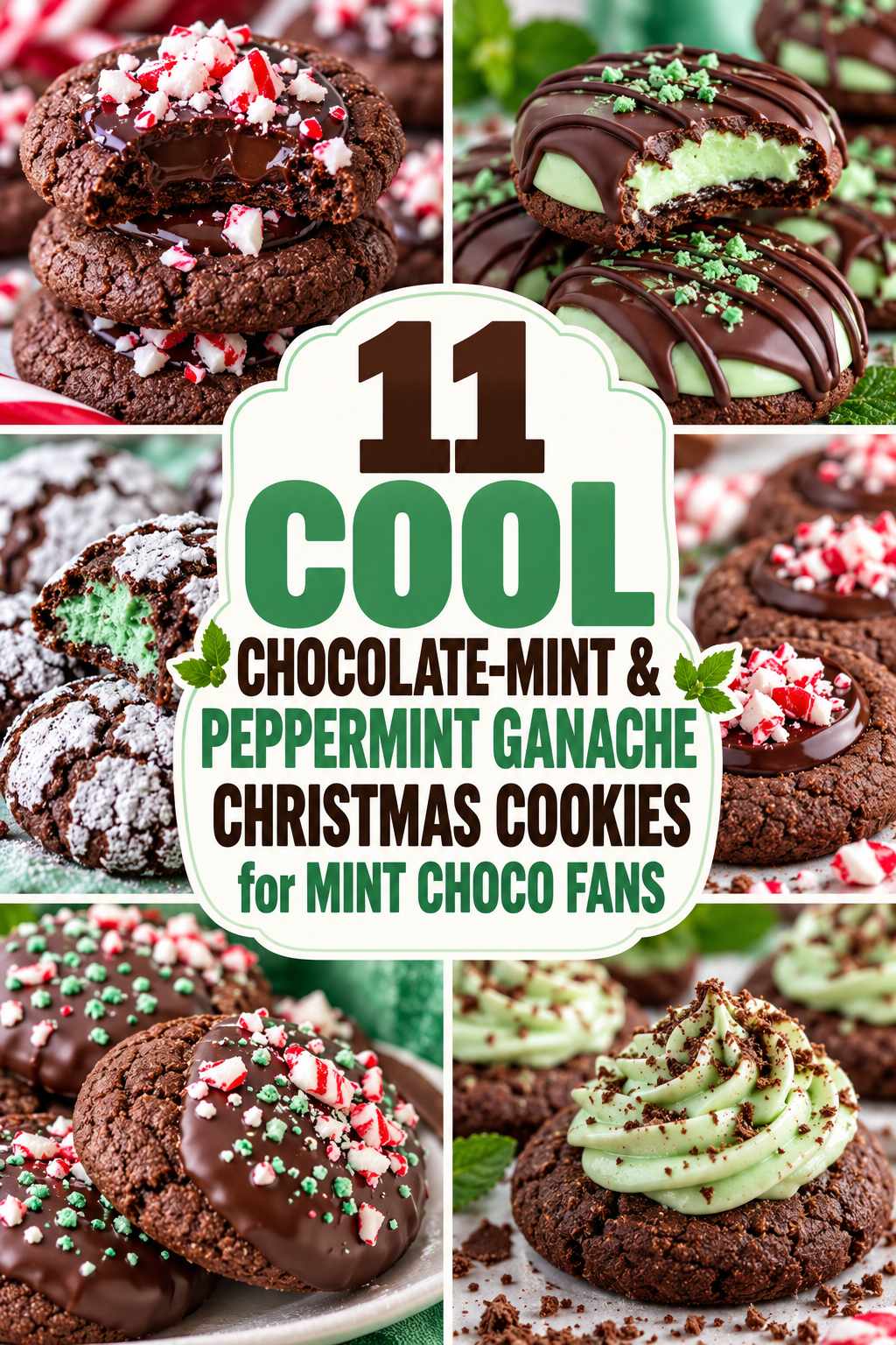 11 Cool Chocolate-Mint & Peppermint Ganache Christmas Cookies for Mint Choco Fans