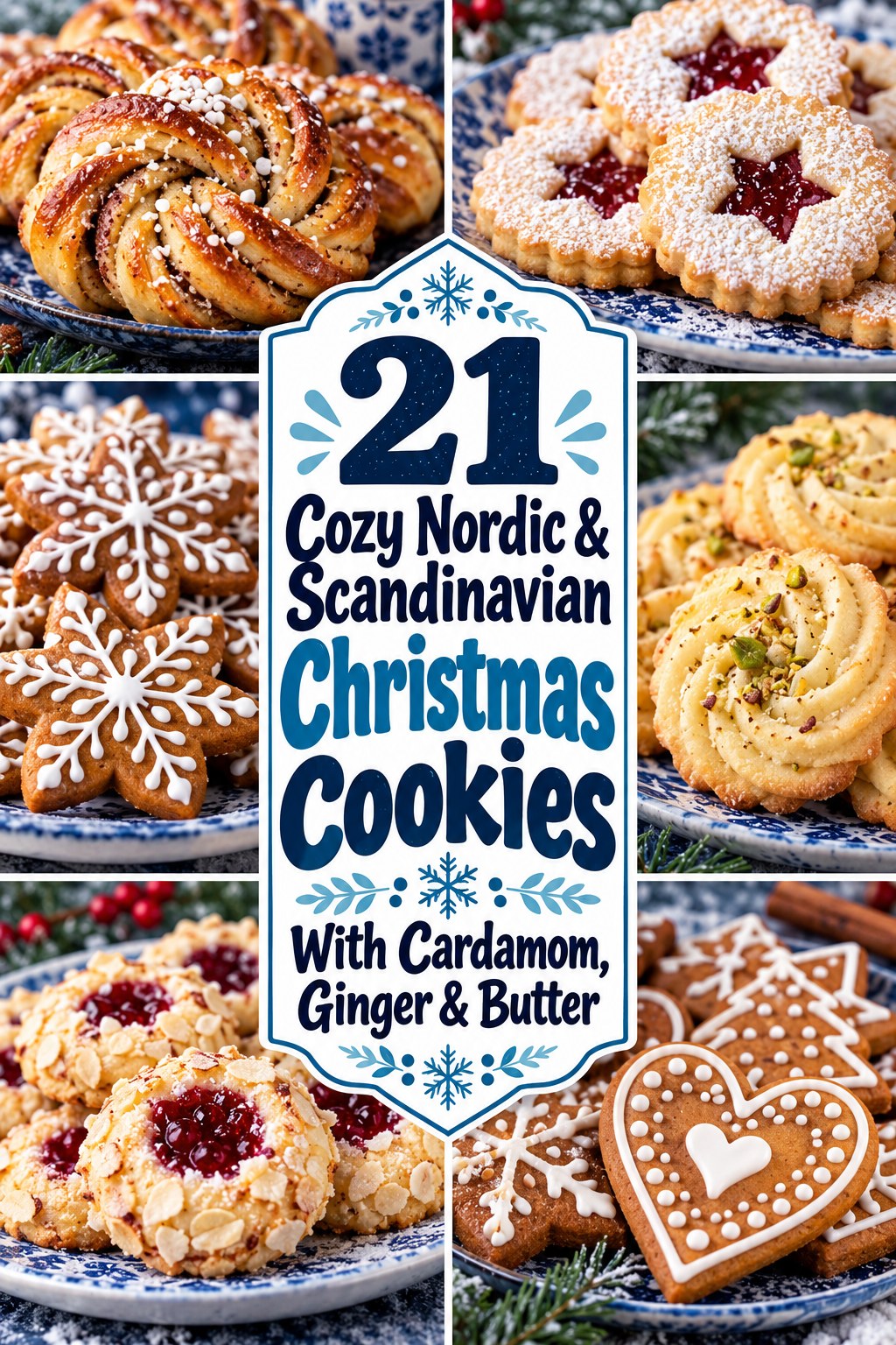 Nordic and Scandinavian Christmas cookies with cardamom, ginger and butter
