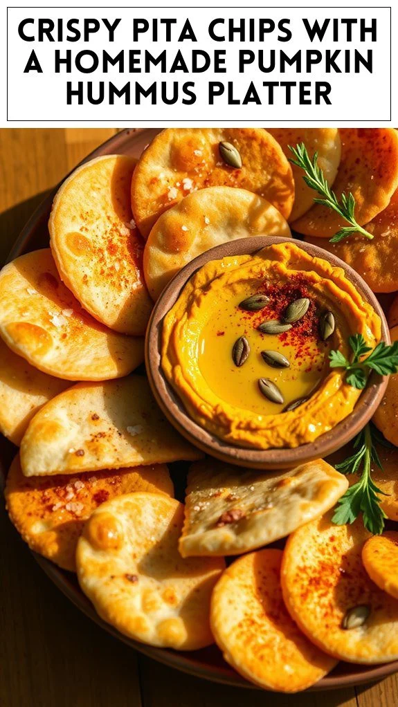 Crispy Pita Chips With a Homemade Pumpkin Hummus Platter