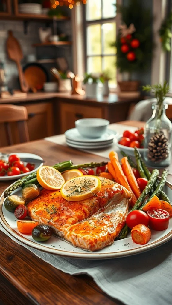 baked salmon with vegetables