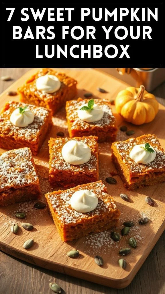 7 Sweet Pumpkin Bars For Your Lunchbox