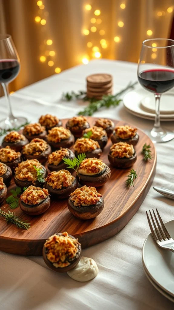 festive stuffed mushroom appetizer