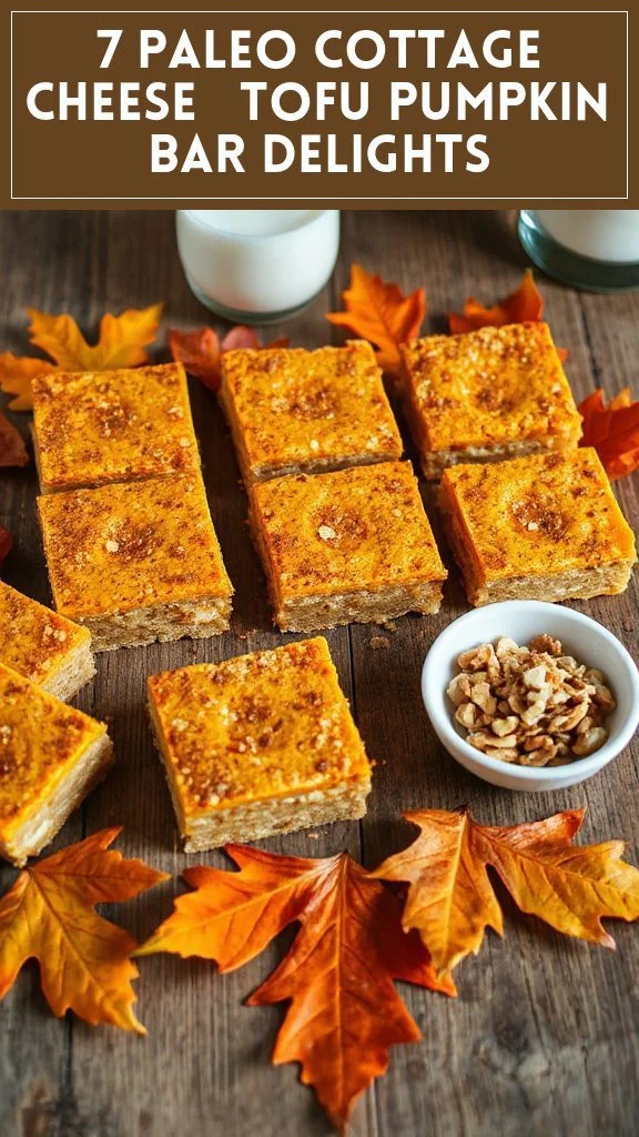 7 Paleo Cottage Cheese & Tofu Pumpkin Bar Delights