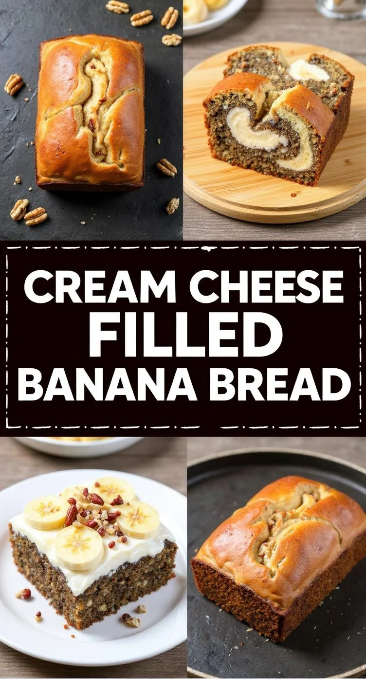 Cream Cheese Filled Banana Bread Recipe