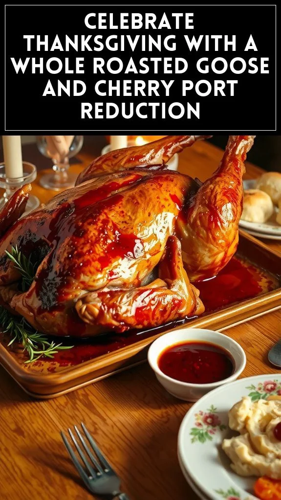 Celebrate Thanksgiving With a Whole Roasted Goose and Cherry Port Reduction