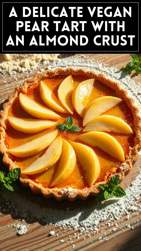 A Delicate Vegan Pear Tart With an Almond Crust