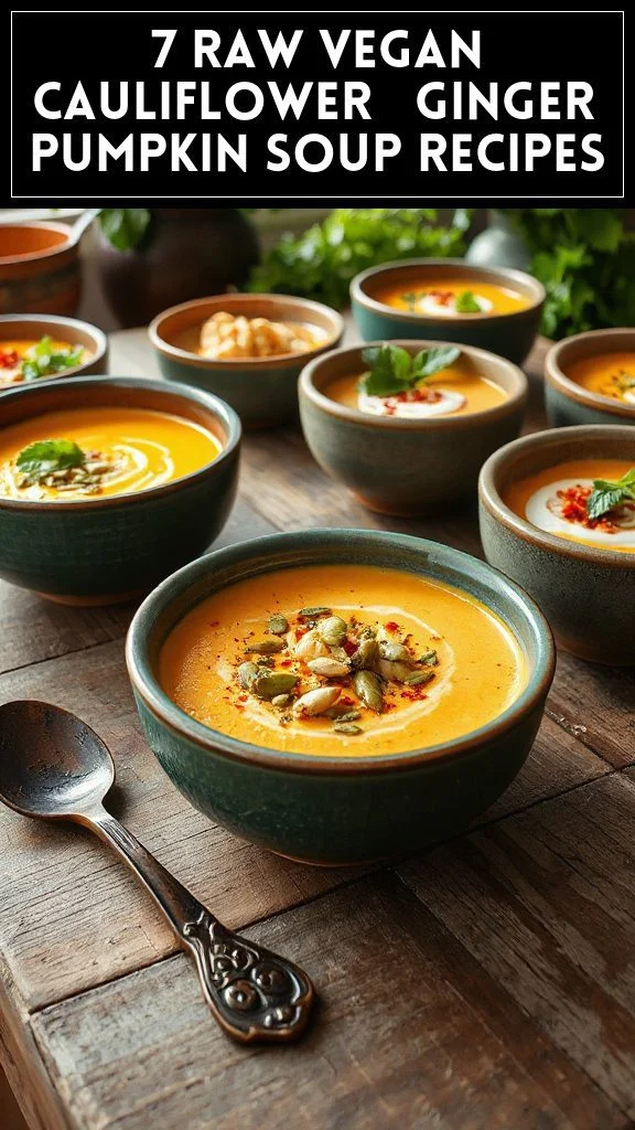 7 Raw Vegan Cauliflower & Ginger Pumpkin Soup Recipes