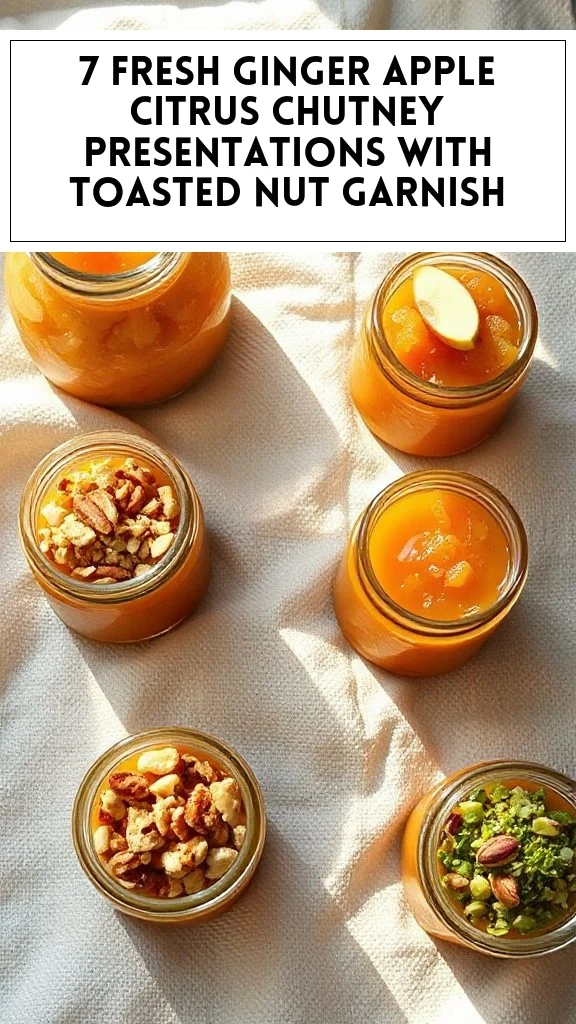7 Fresh Ginger Apple Citrus Chutney Presentations With Toasted Nut Garnish