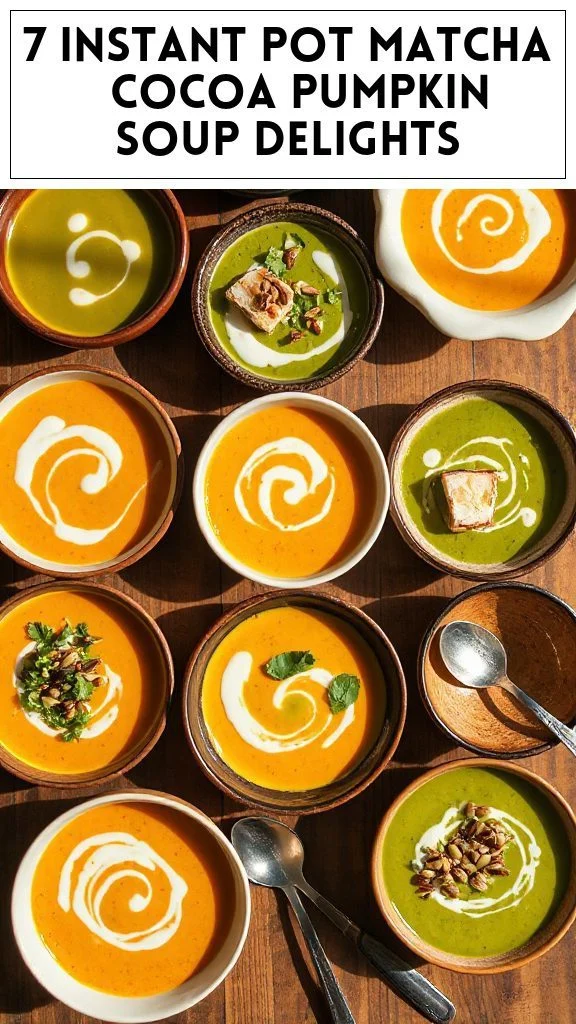 7 Instant Pot Matcha & Cocoa Pumpkin Soup Delights