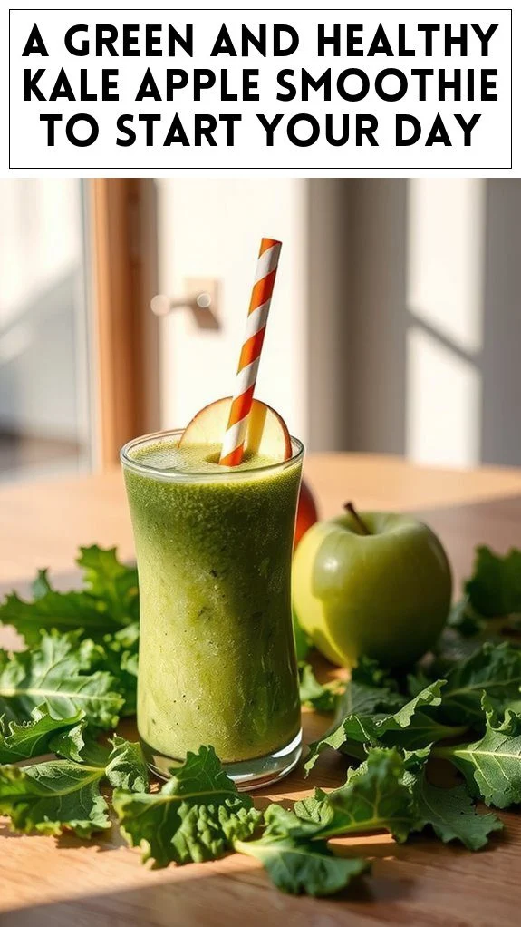 A Green and Healthy Kale Apple Smoothie to Start Your Day