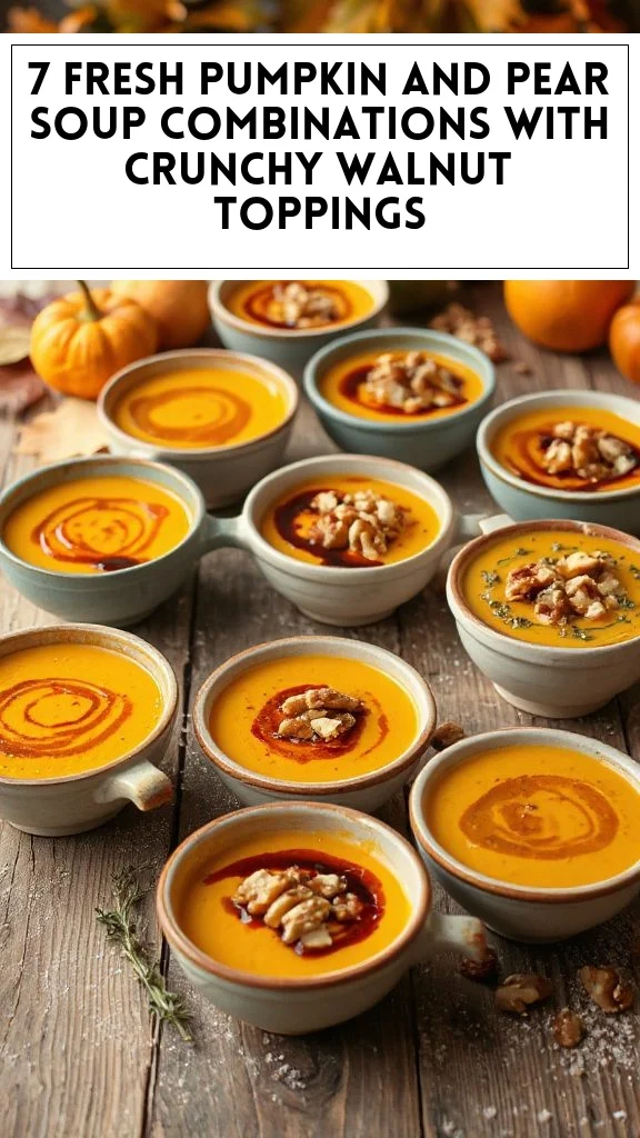 7 Fresh Pumpkin and Pear Soup Combinations With Crunchy Walnut Toppings