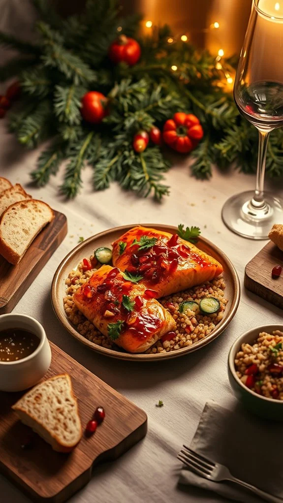pomegranate glazed salmon dish