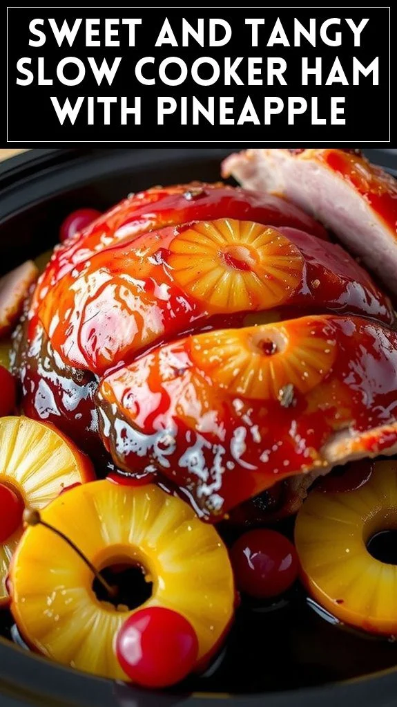 Sweet and Tangy Slow Cooker Ham With Pineapple