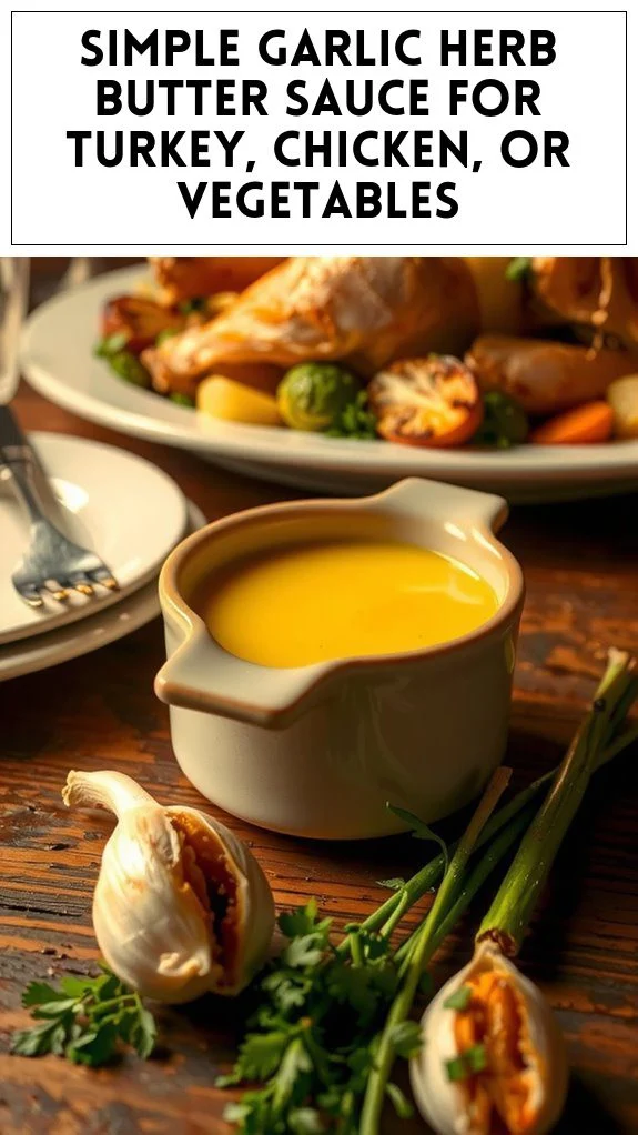 Simple Garlic Herb Butter Sauce for Turkey, Chicken, or Vegetables