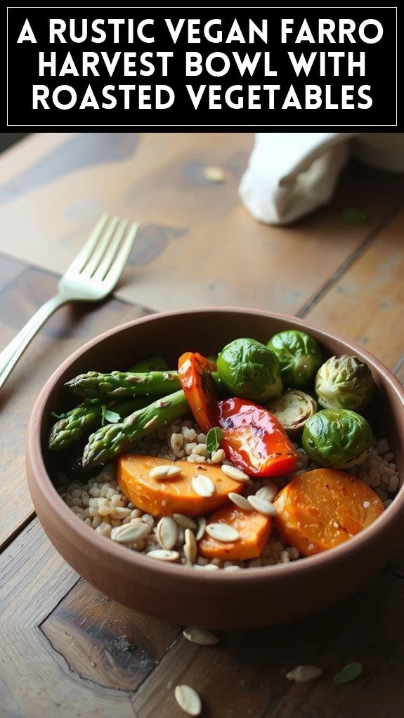A Rustic Vegan Farro Harvest Bowl With Roasted Vegetables