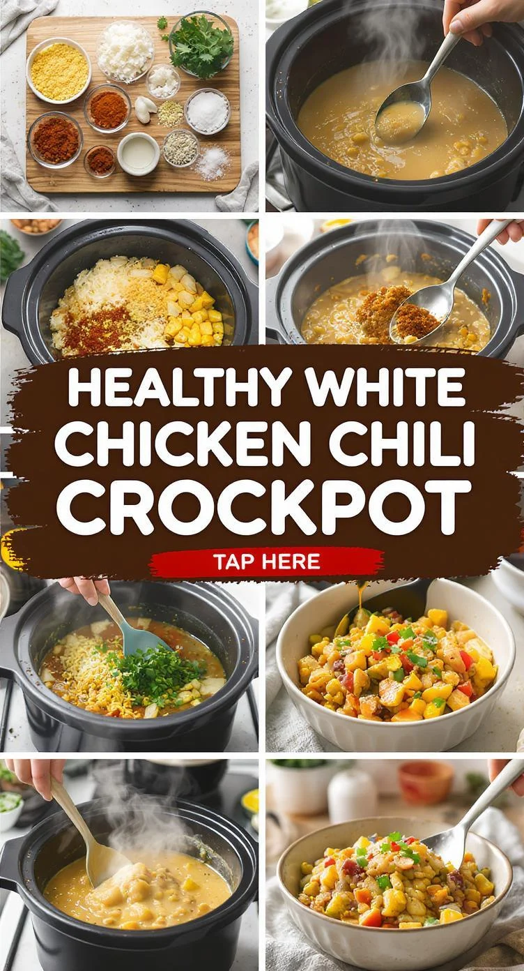 Healthy White Chicken Chili Crockpot - Set It and Forget It