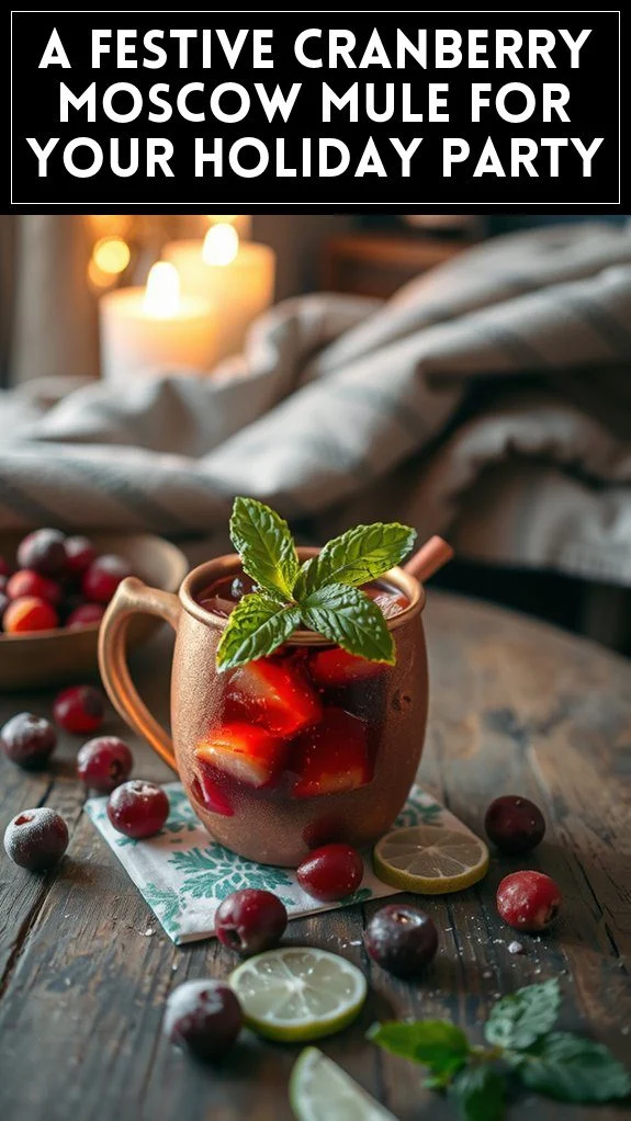 A Festive Cranberry Moscow Mule for Your Holiday Party