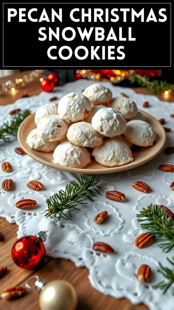 Pecan Christmas Snowball Cookies