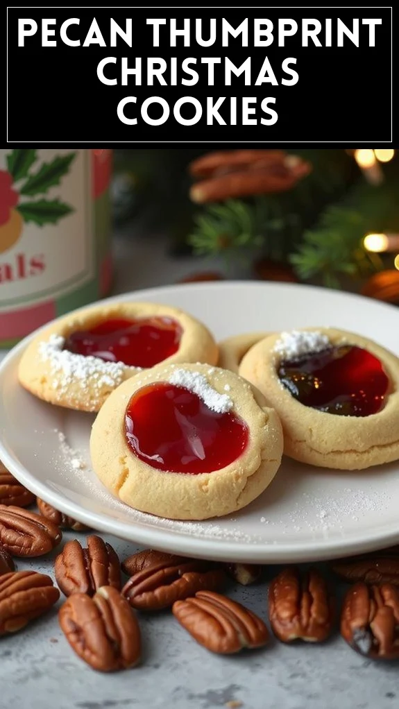 Pecan Thumbprint Christmas Cookies