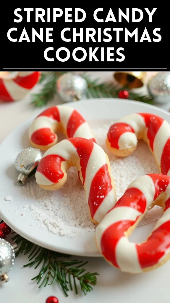 Striped Candy Cane Christmas Cookies