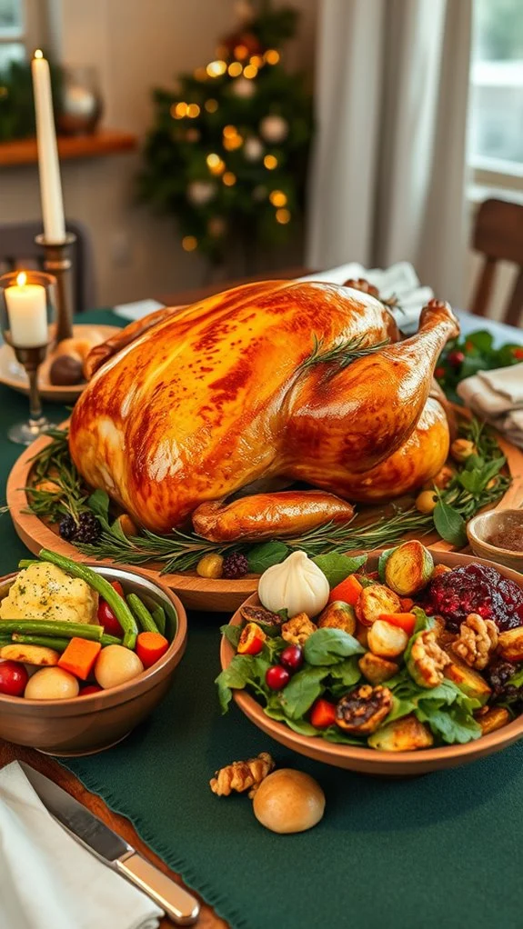 roast turkey with herb gravy