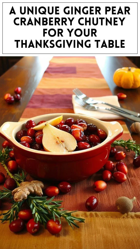 A Unique Ginger Pear Cranberry Chutney for Your Thanksgiving Table