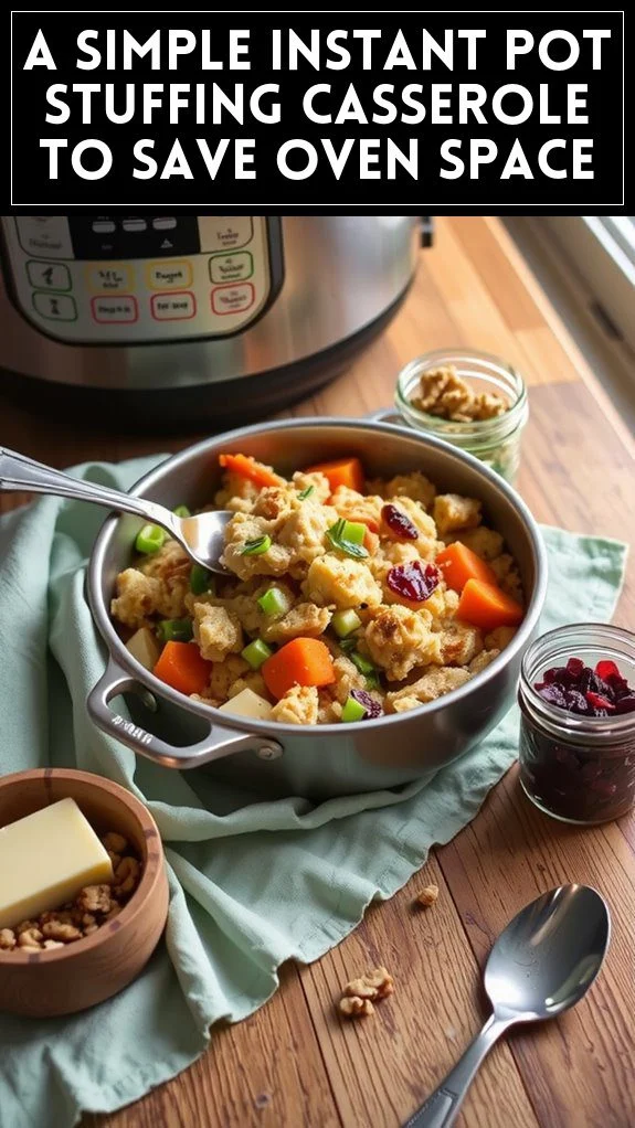 A Simple Instant Pot Stuffing Casserole to Save Oven Space
