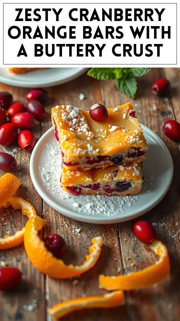Zesty Cranberry Orange Bars With a Buttery Crust
