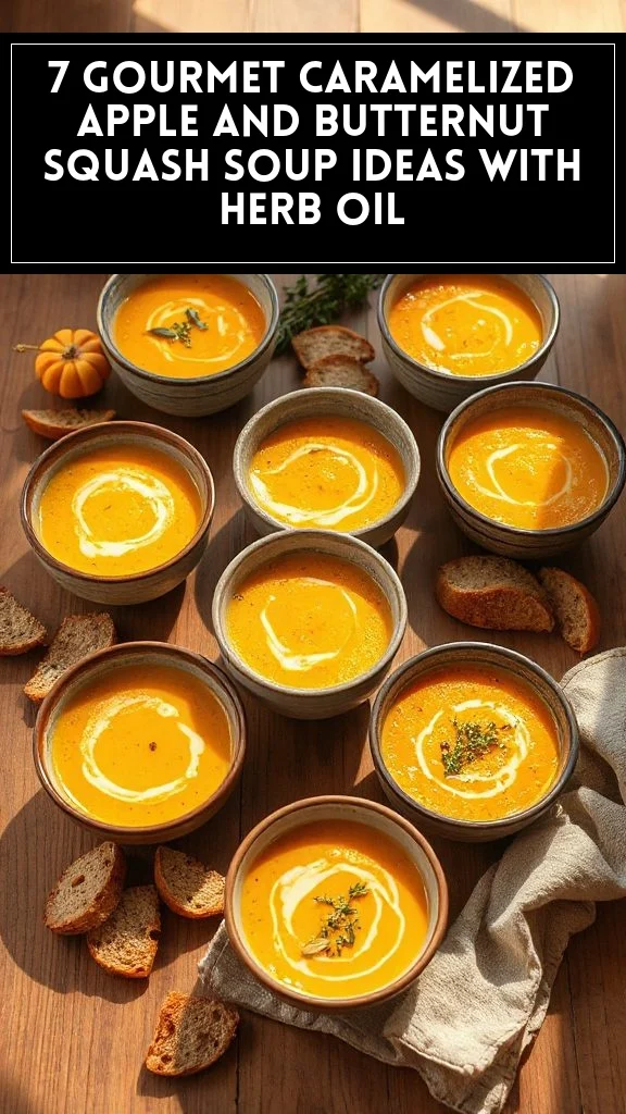 7 Gourmet Caramelized Apple and Butternut Squash Soup Ideas With Herb Oil