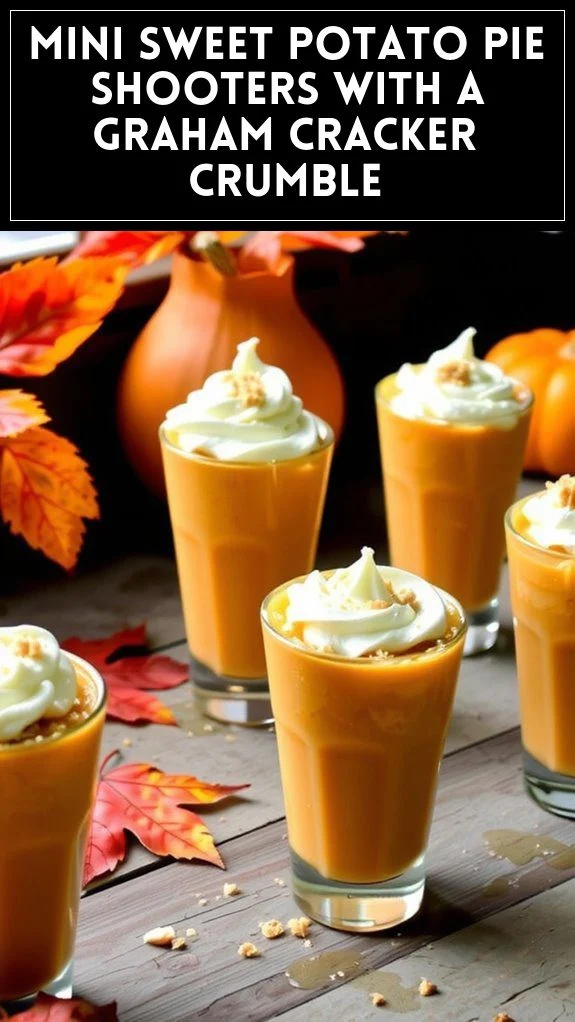 Mini Sweet Potato Pie Shooters With a Graham Cracker Crumble