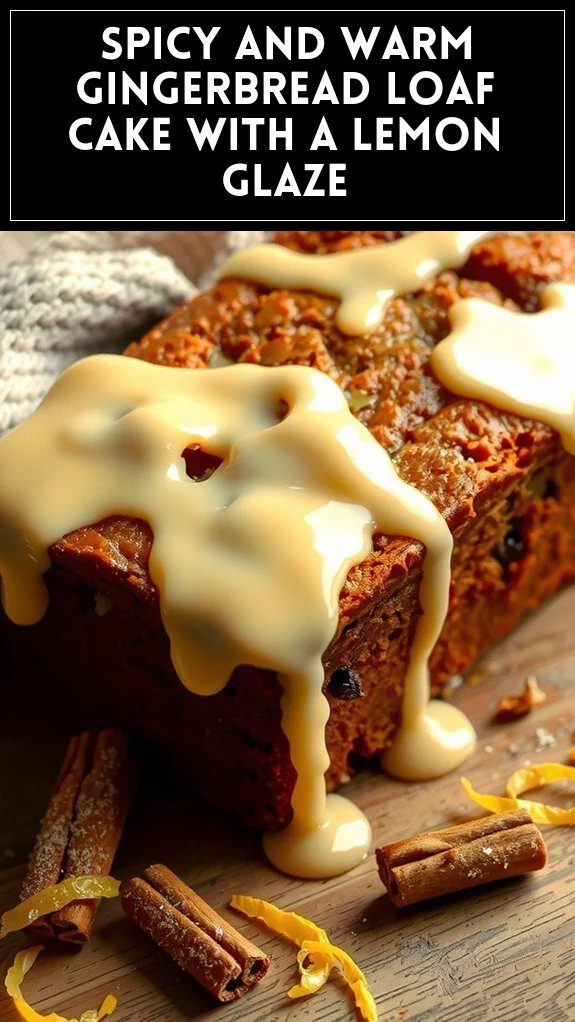 Spicy and Warm Gingerbread Loaf Cake With a Lemon Glaze