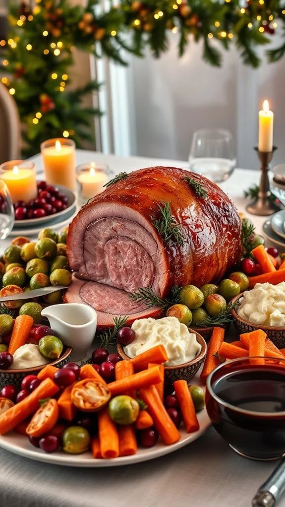 festive ham with sides