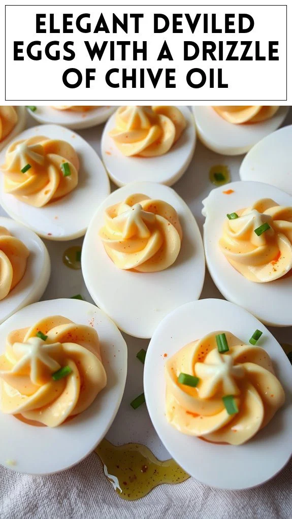 Elegant Deviled Eggs With a Drizzle of Chive Oil