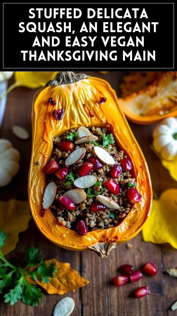 Stuffed Delicata Squash, an Elegant and Easy Vegan Thanksgiving Main
