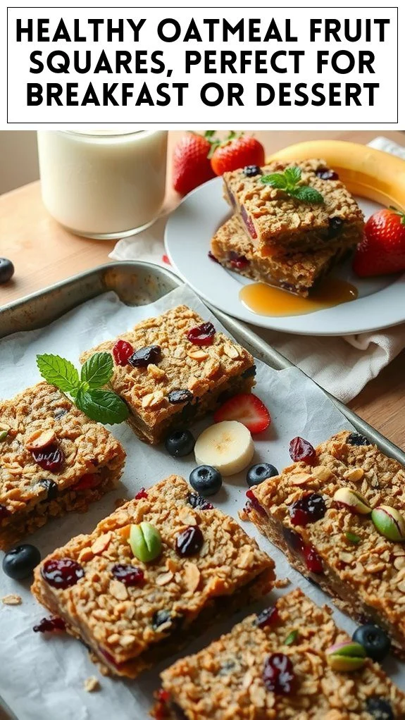 Healthy Oatmeal Fruit Squares, Perfect for Breakfast or Dessert