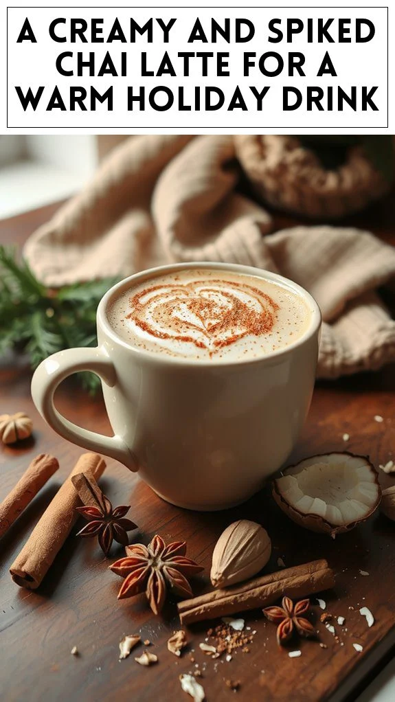 A Creamy and Spiked Chai Latte for a Warm Holiday Drink
