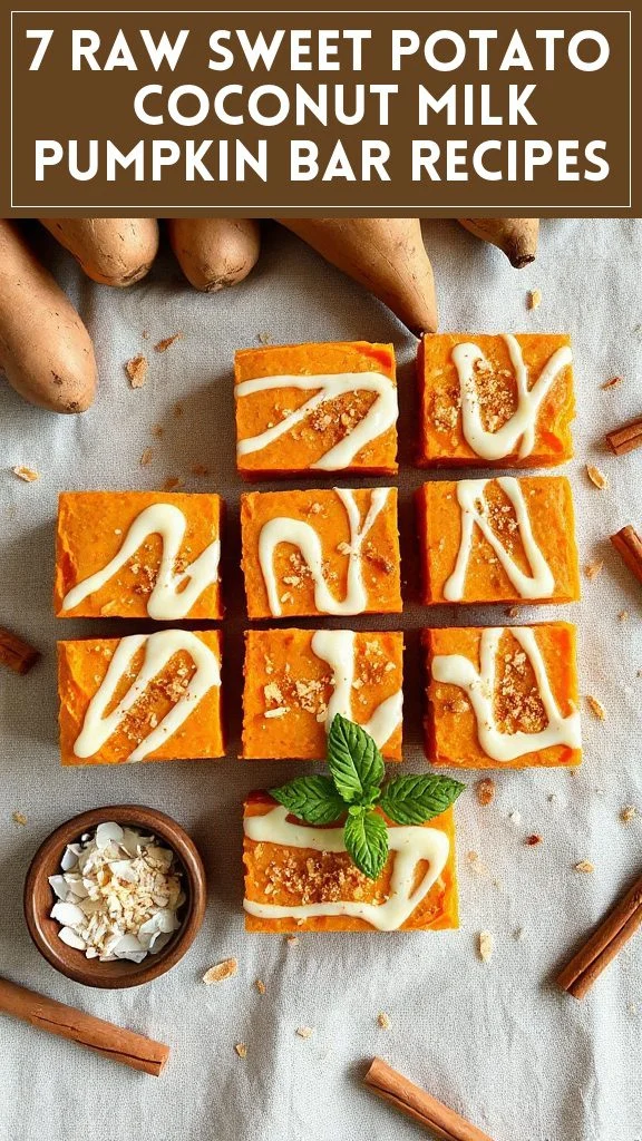 7 Raw Sweet Potato & Coconut Milk Pumpkin Bar Recipes