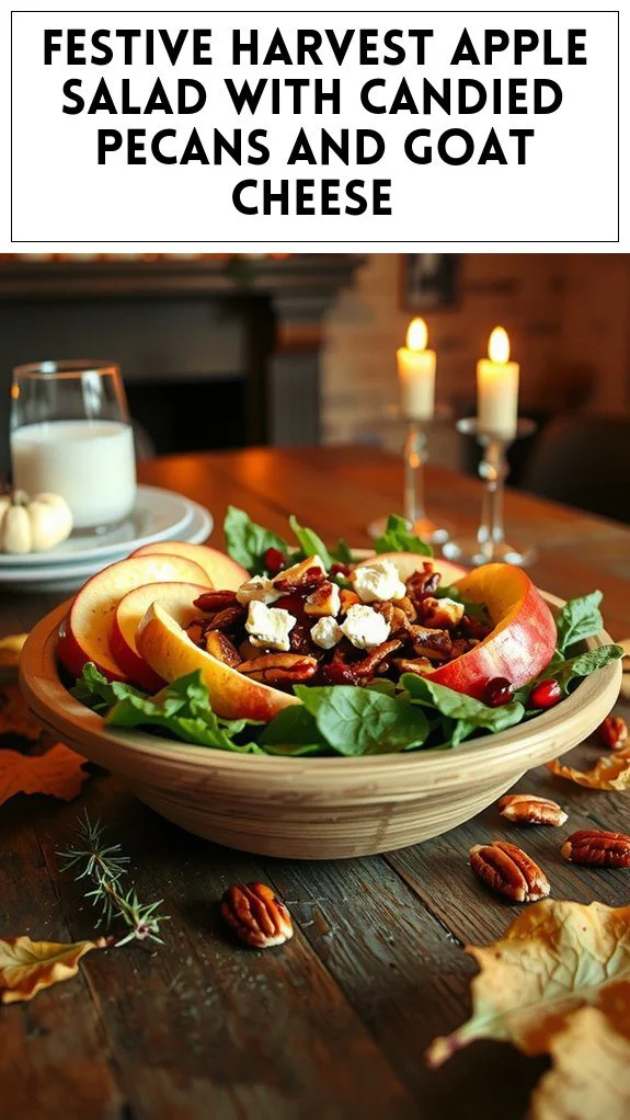 Festive Harvest Apple Salad With Candied Pecans and Goat Cheese