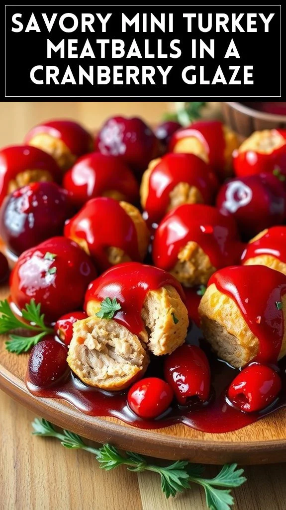 Savory Mini Turkey Meatballs in a Cranberry Glaze