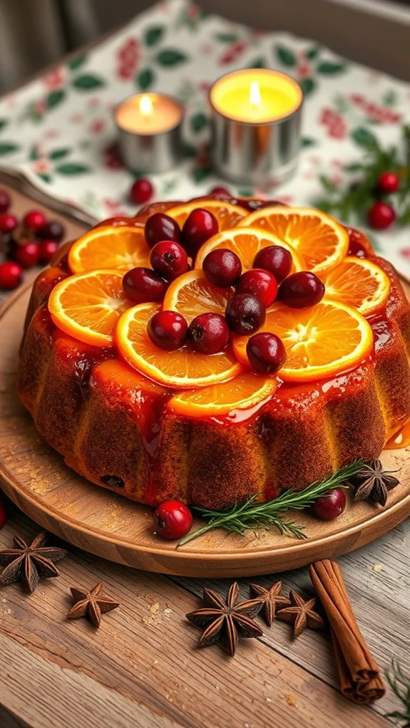 cranberry orange upside down cake