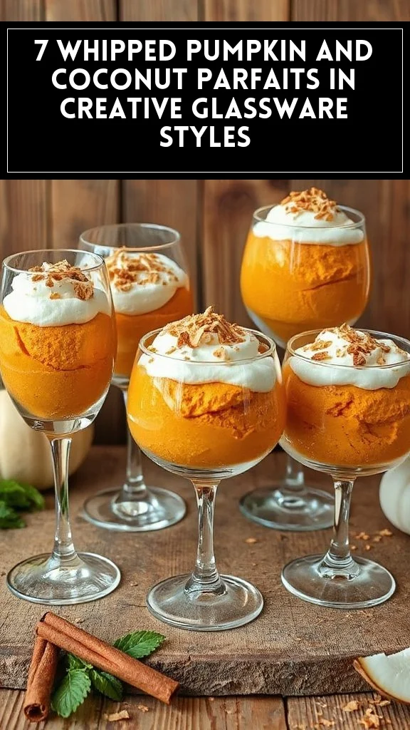 7 Whipped Pumpkin and Coconut Parfaits in Creative Glassware Styles