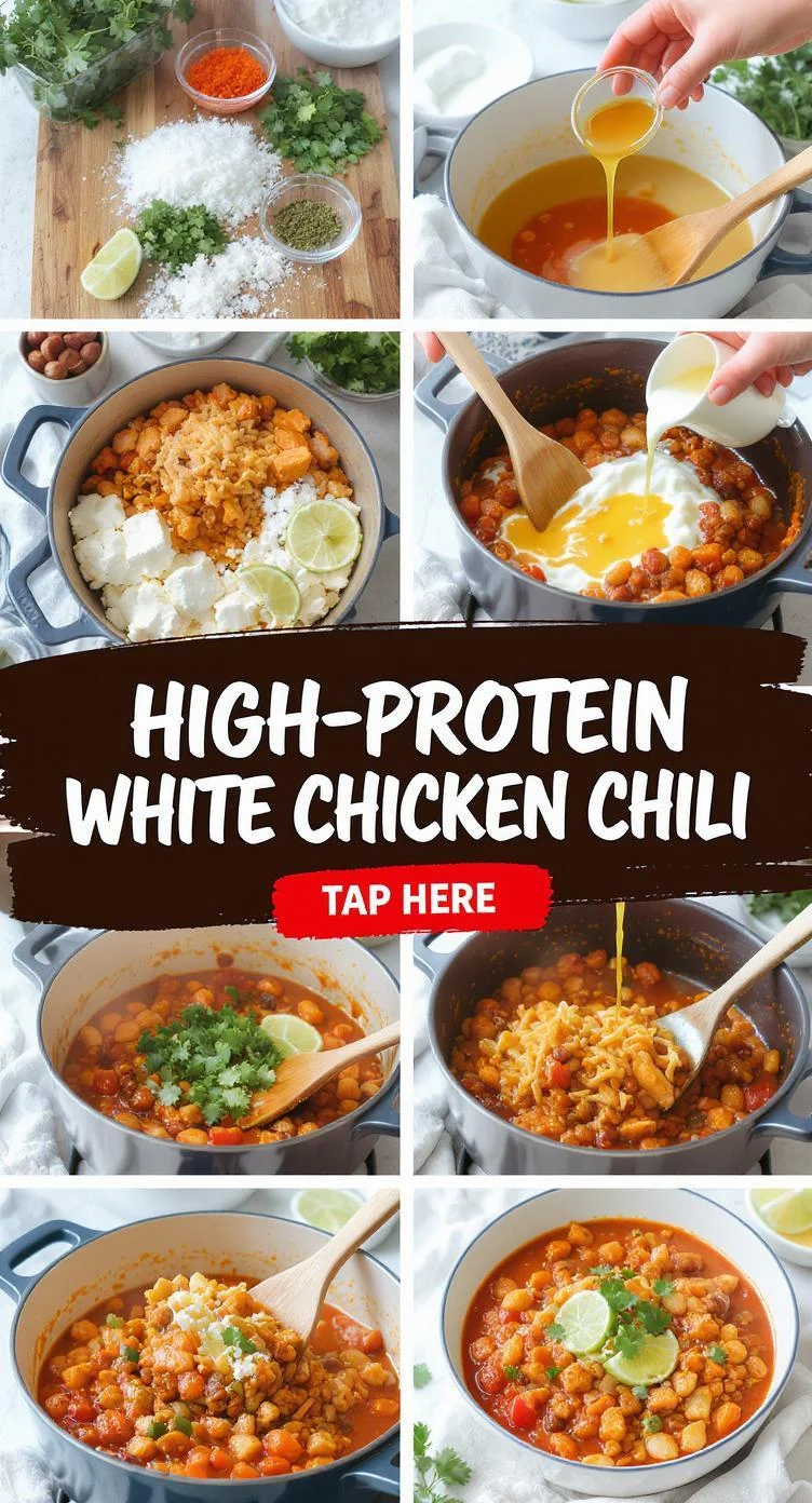 High Protein White Chicken Chili - 25g Protein Per Serving