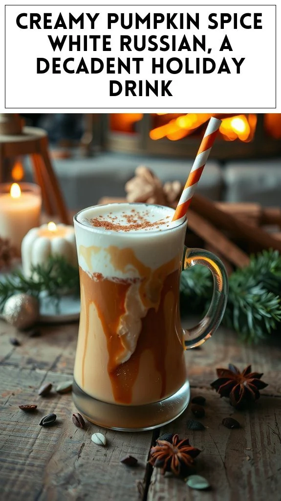 Creamy Pumpkin Spice White Russian, a Decadent Holiday Drink