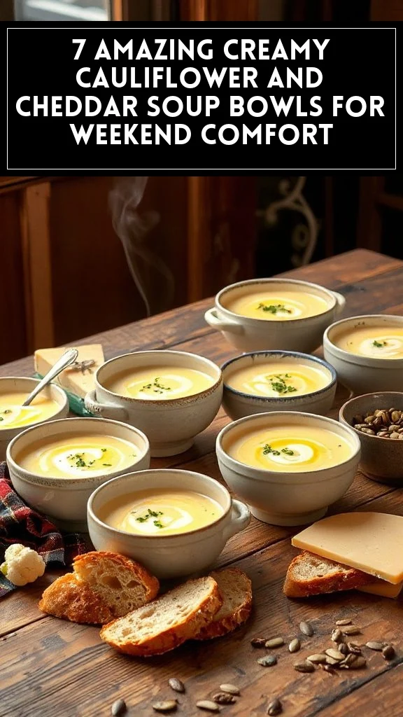 7 Amazing Creamy Cauliflower and Cheddar Soup Bowls for Weekend Comfort