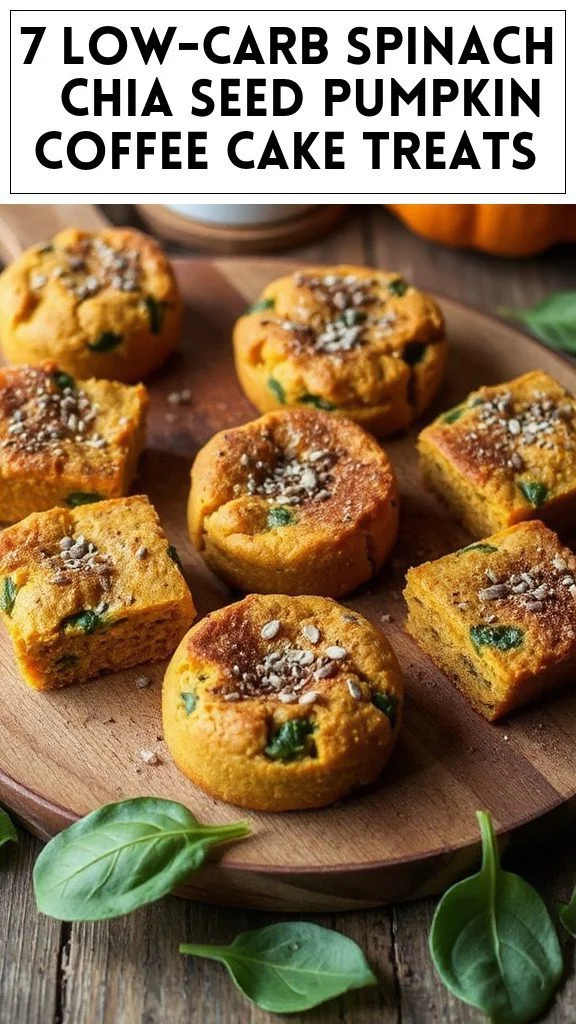 7 Low-Carb Spinach & Chia Seed Pumpkin Coffee Cake Treats