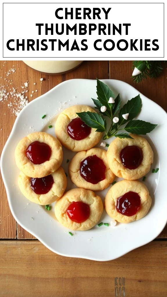 Cherry Thumbprint Christmas Cookies