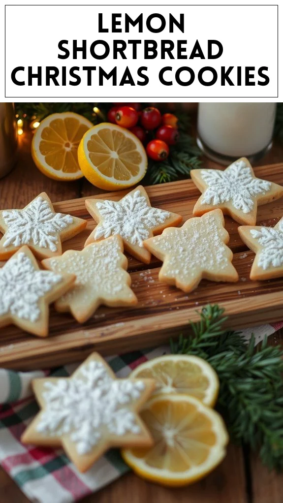Lemon Shortbread Christmas Cookies