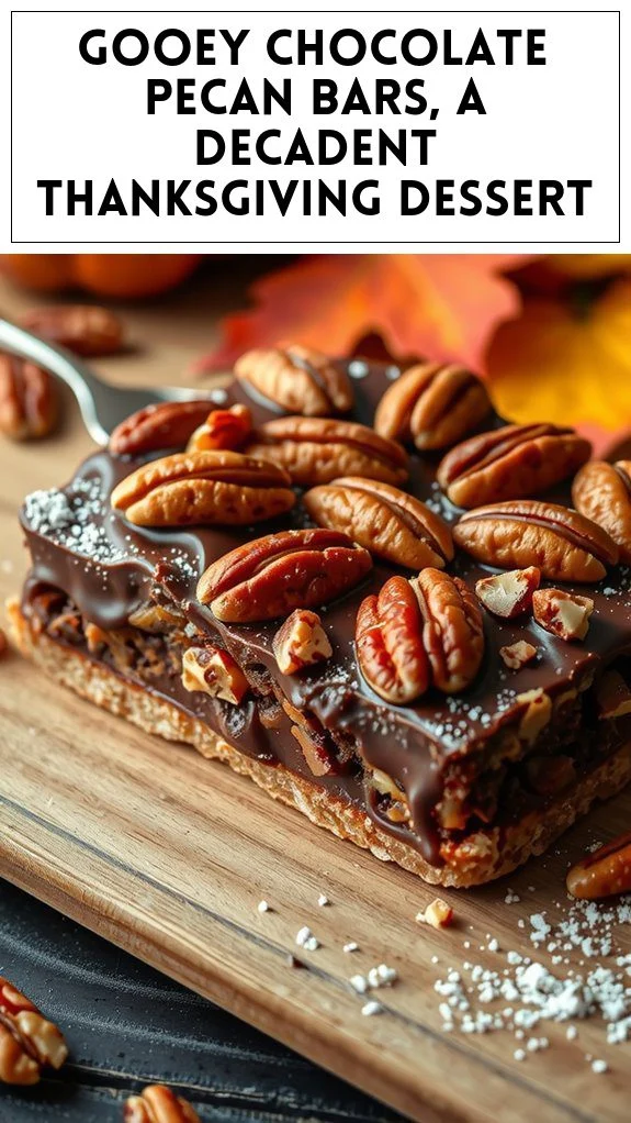 Gooey Chocolate Pecan Bars, a Decadent Thanksgiving Dessert